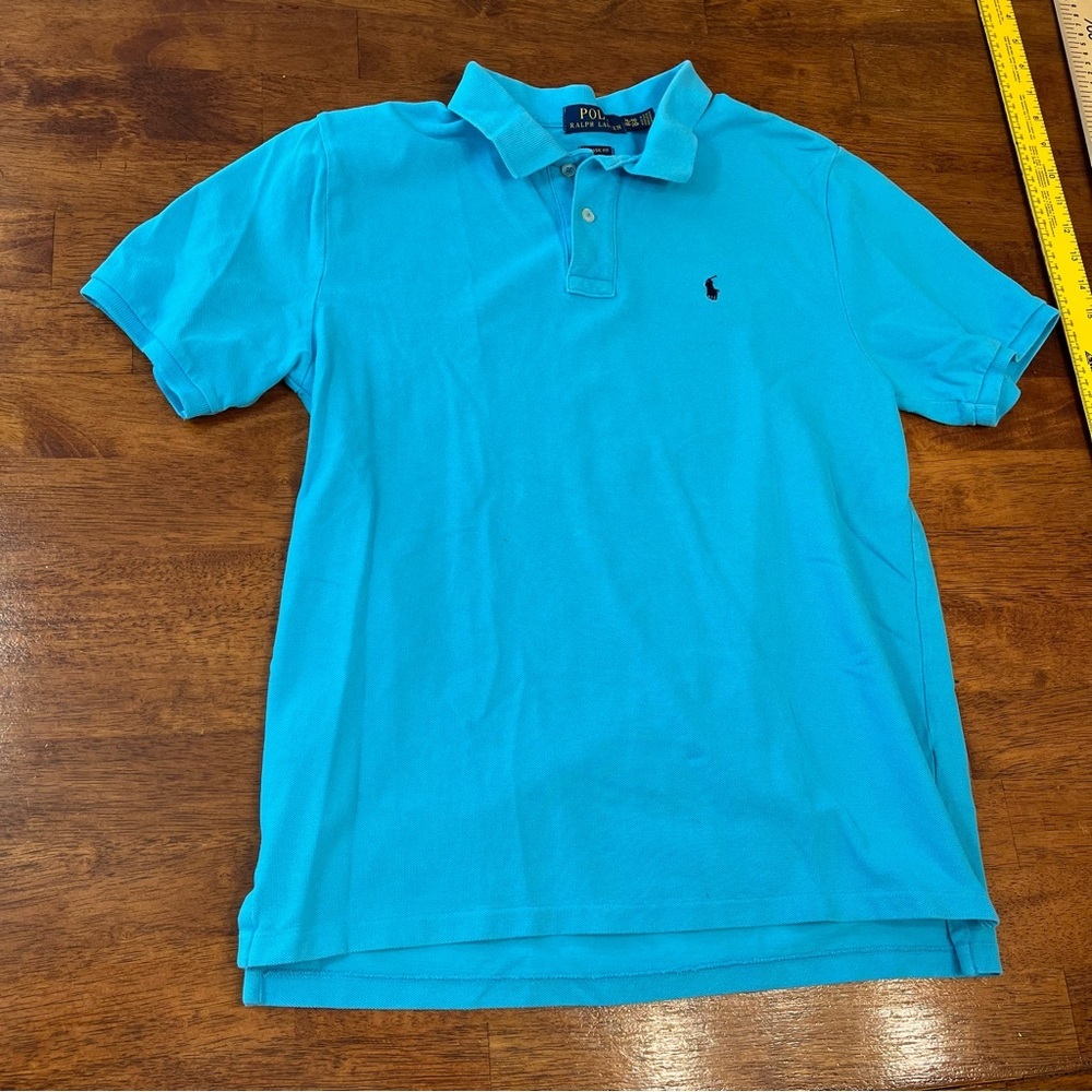 Boys Polo Ralph Lauren bright blue turquoise polo shirt size XL 18-20